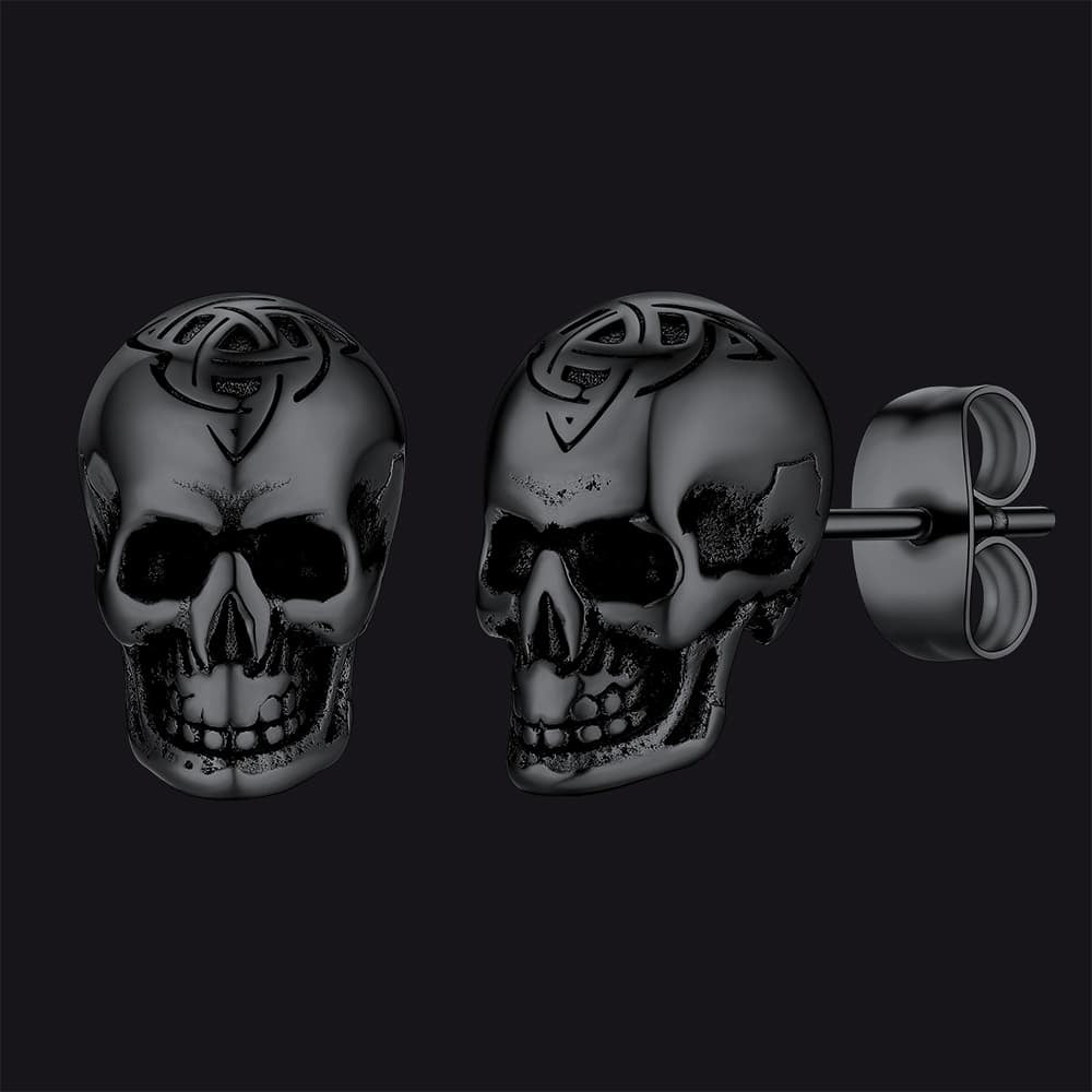 FaithHeart Celtic Triquetra Earrings Black