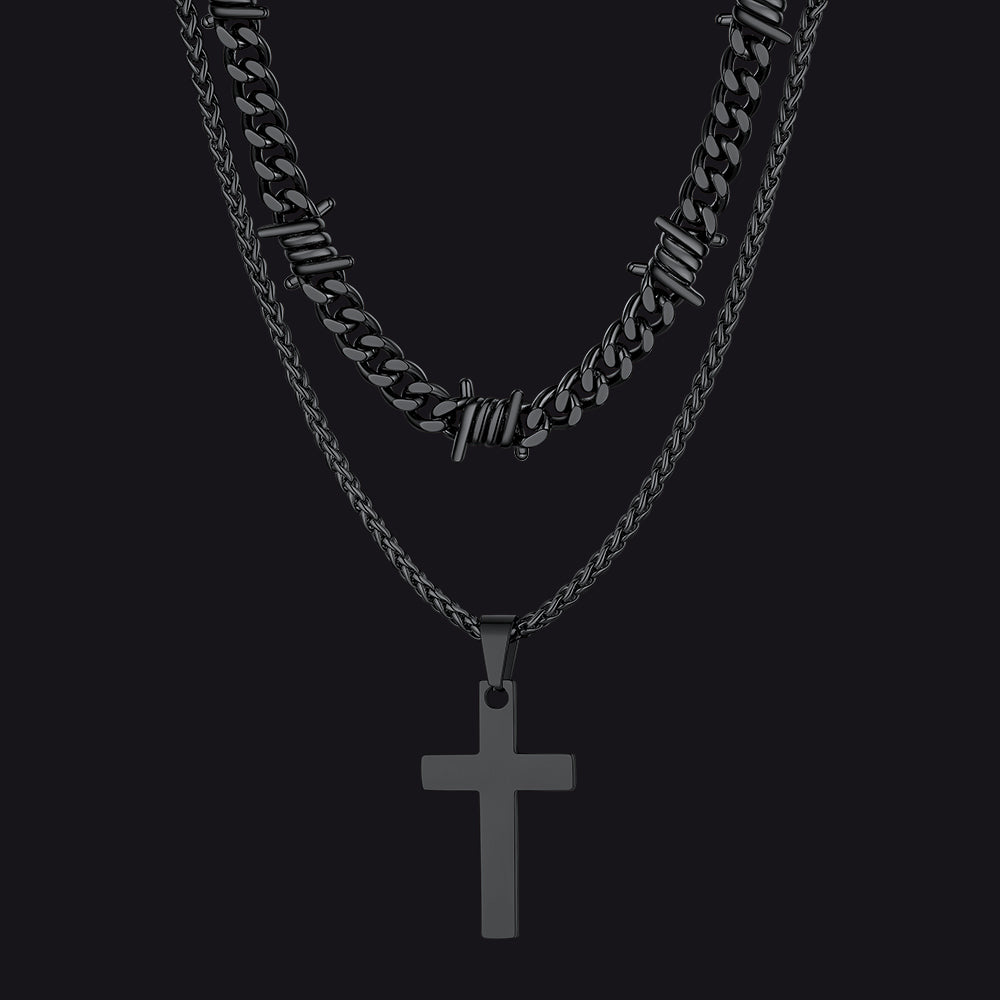 FaithHeart Cross Layer Necklace Set