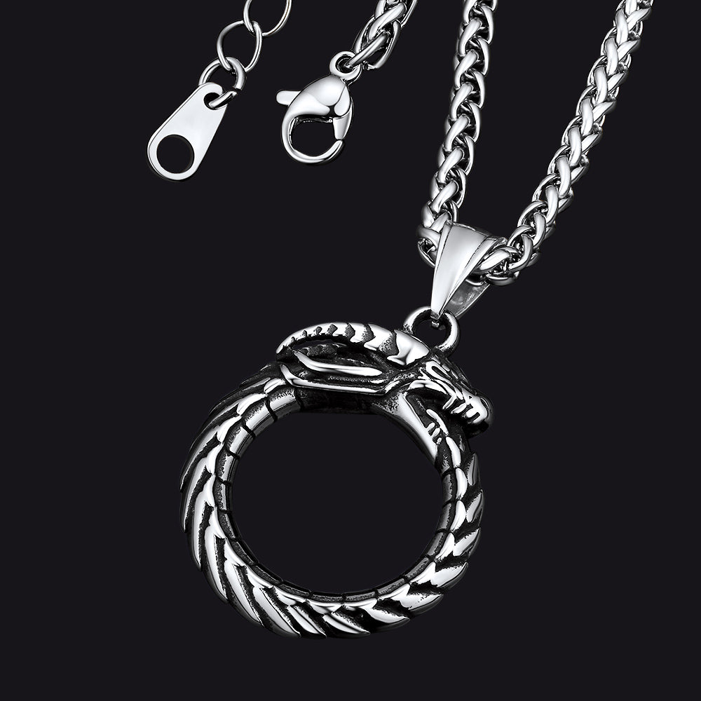 FaithHeart Dragon Circle Pendant Necklace