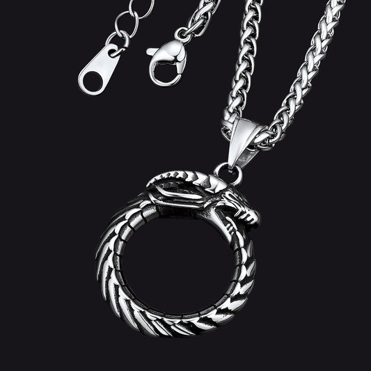 FaithHeart Dragon Circle Pendant Necklace img