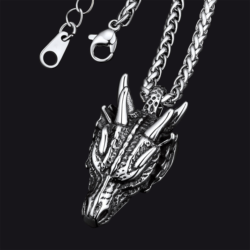 FaithHeart Dragon Head Pendant Necklace