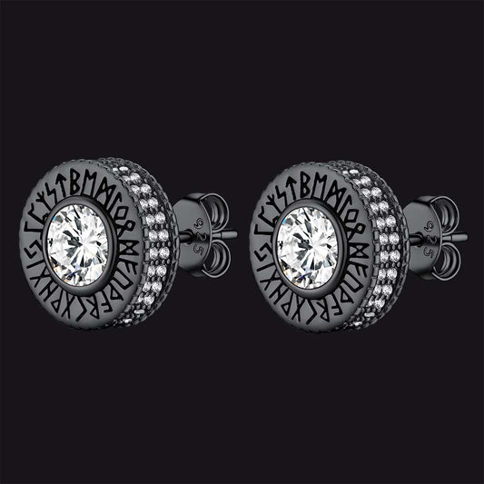 FaithHeart Gemstone Runes Stud Earringsimg