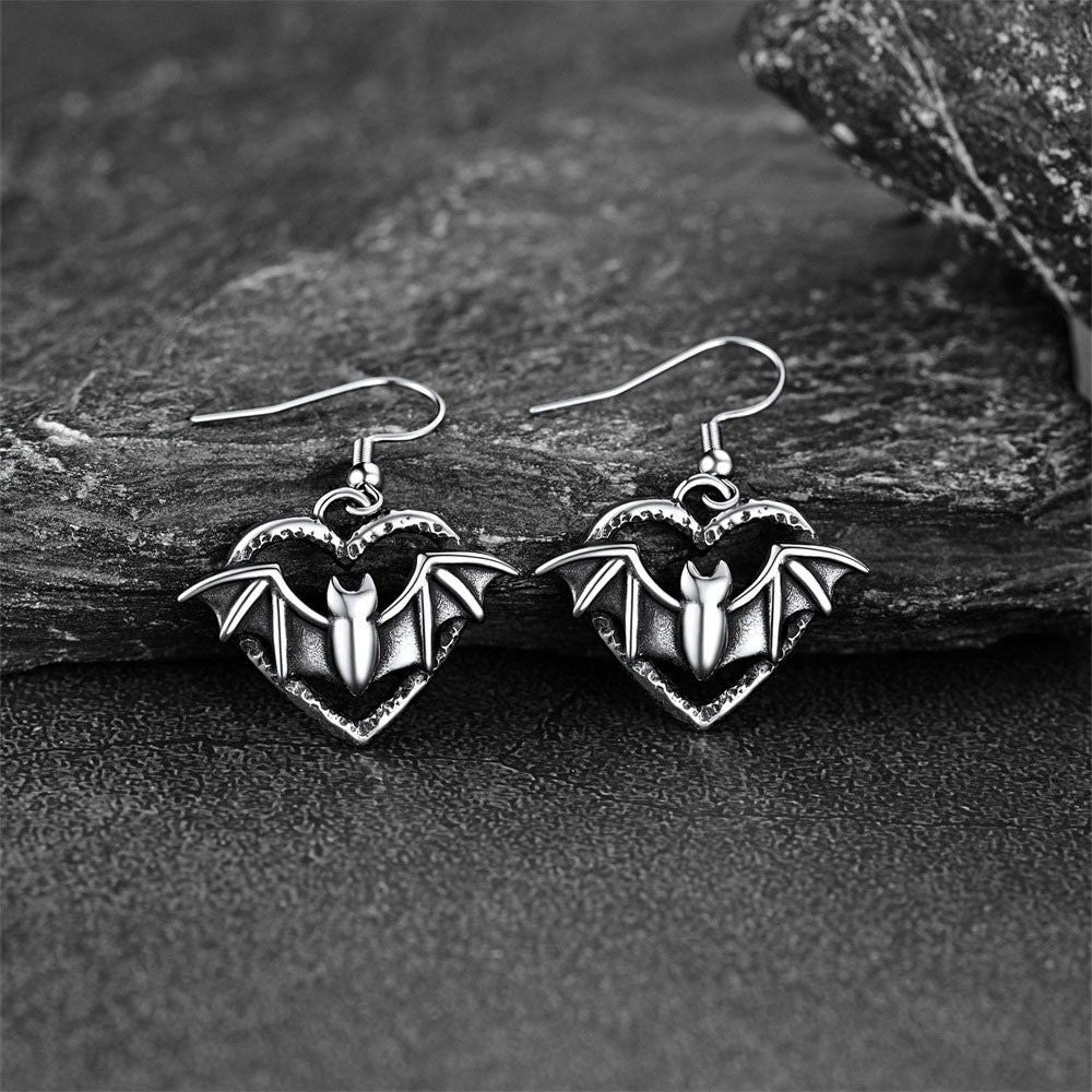 FaithHeart Halloween Bat Earrings