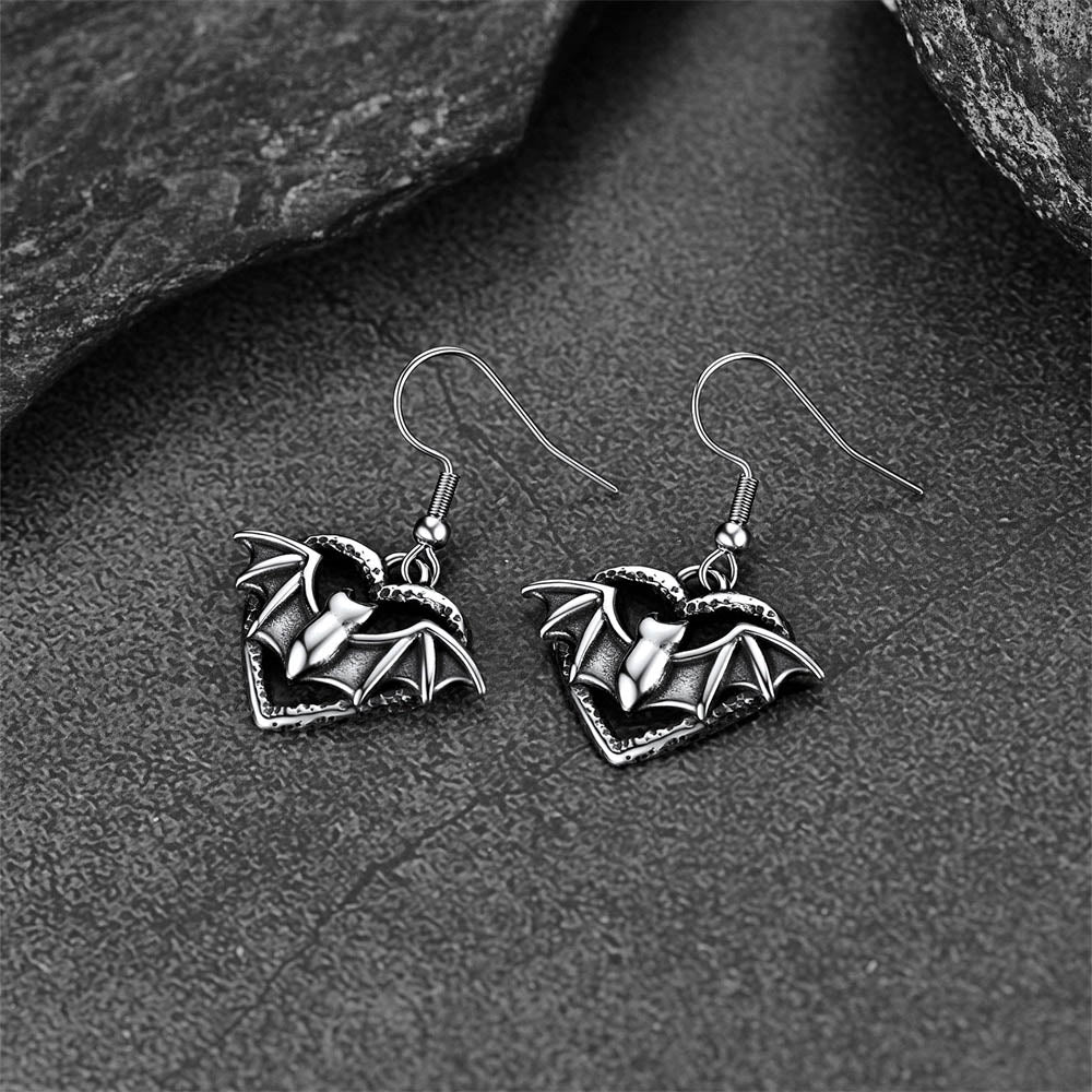 FaithHeart Halloween Bat Earrings
