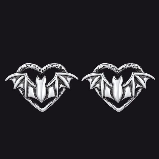 FaithHeart Halloween Bat Stud Earrings in Sterling Silverimg