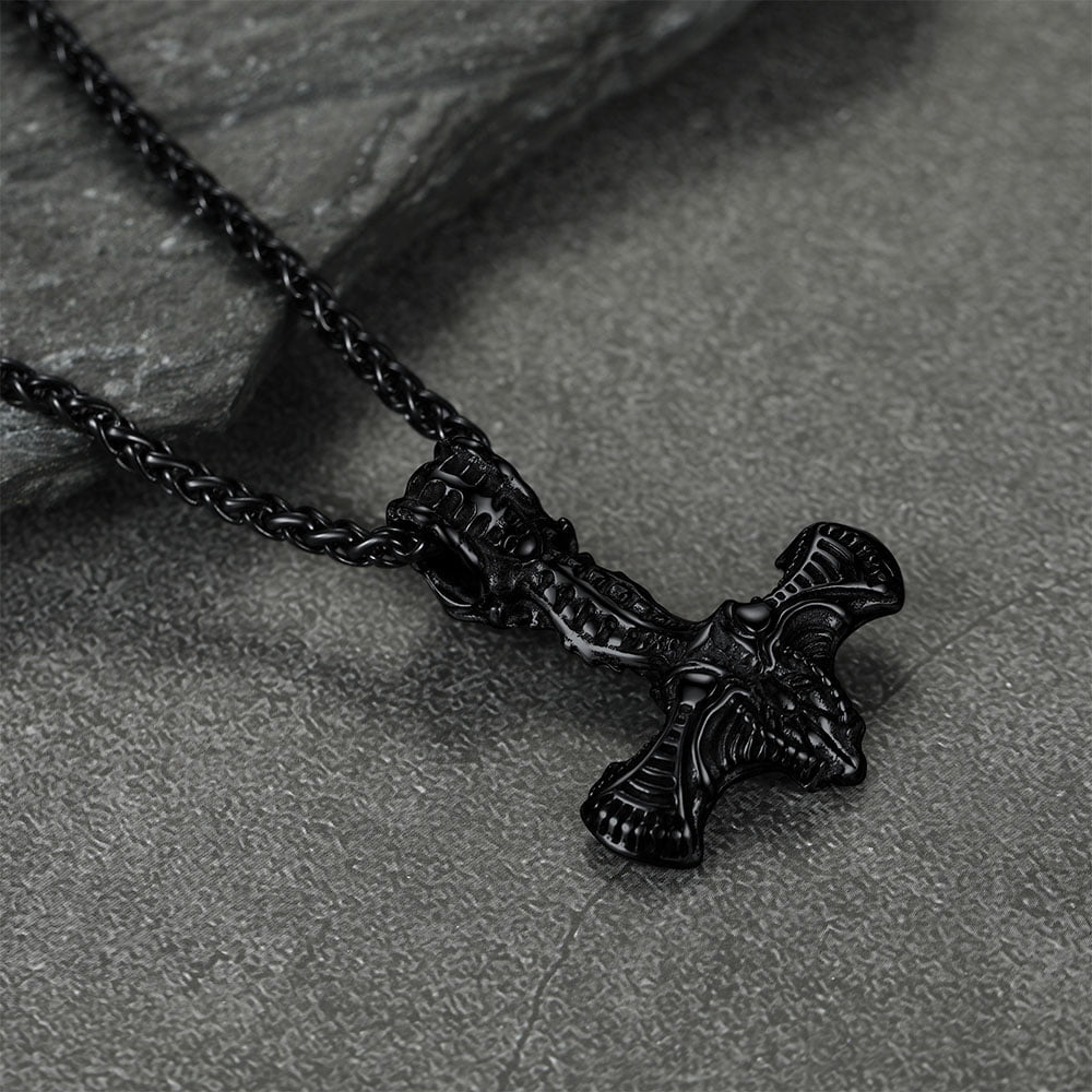 FaithHeart Hammer Raven Necklace