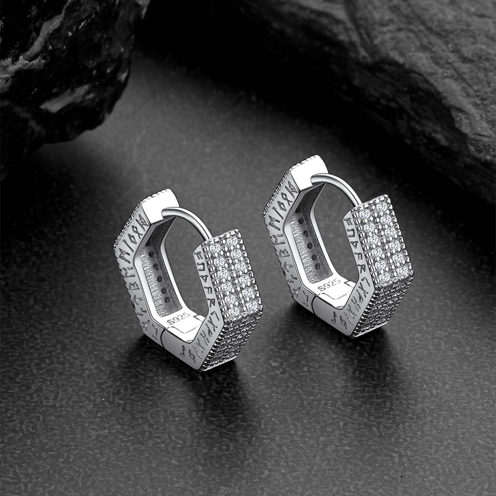 FaithHeart Iced Out Hexagon Earrings