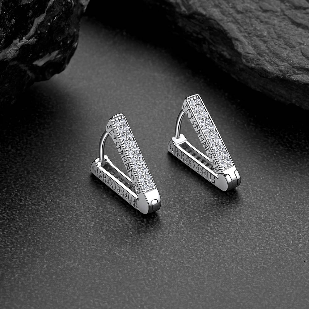 FaithHeart Iced Out Triangle Earrings