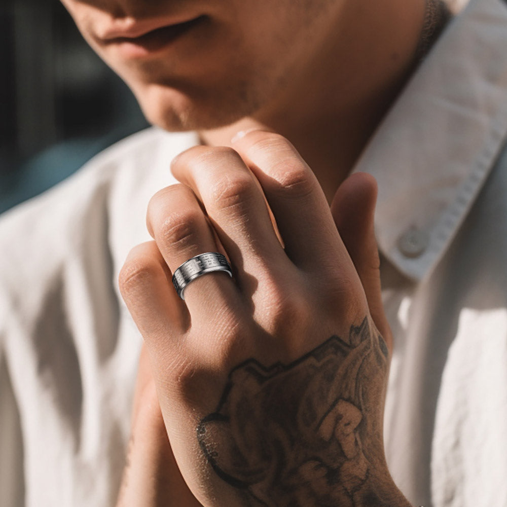 FaithHeart Lord_s Prayer Cross Band Ring