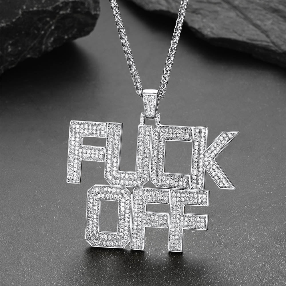 FaithHeart F*CK Off Hip Hop Letter Pendant Necklace  for Men FaithHeart Jewelry