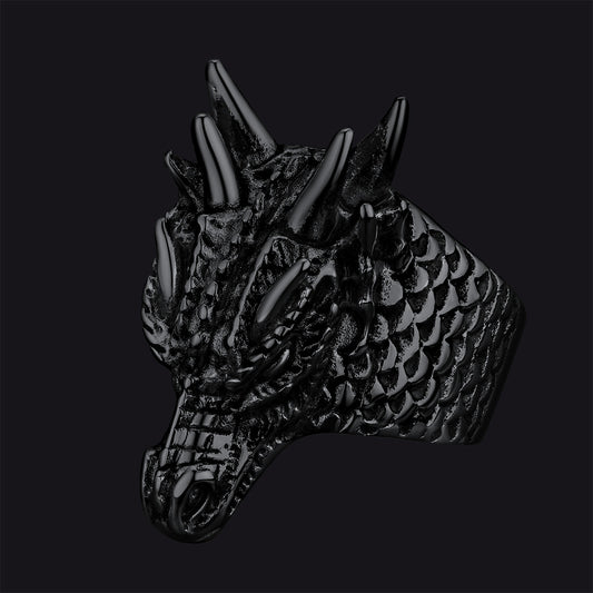 FaithHeart Punk Dragon Ring Stainless Steel Blackimg
