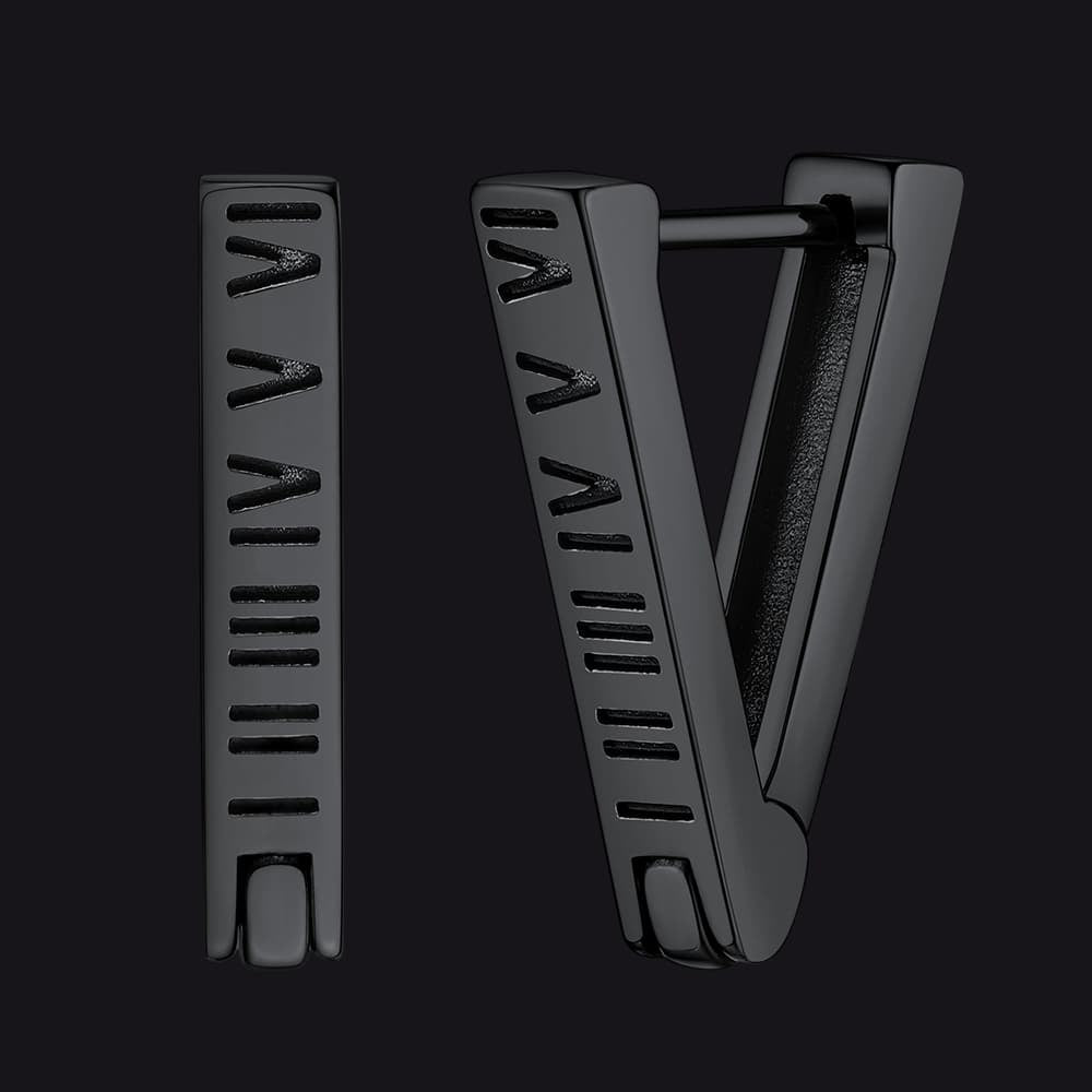 FaithHeart Roman Numerals Huggie Hoop Earrings For Men