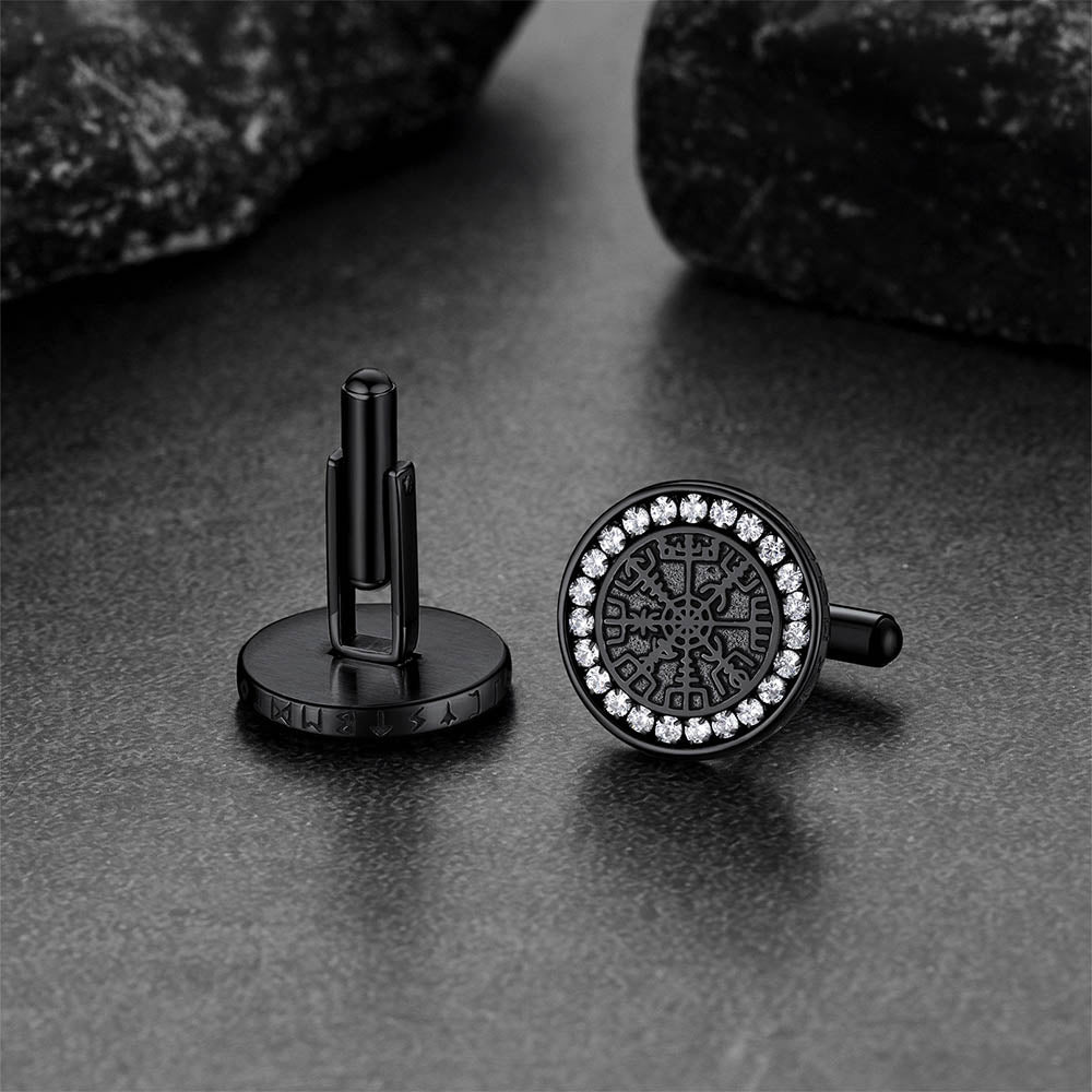 FaithHeart Runes Cufflinks With Cubic Zirconia