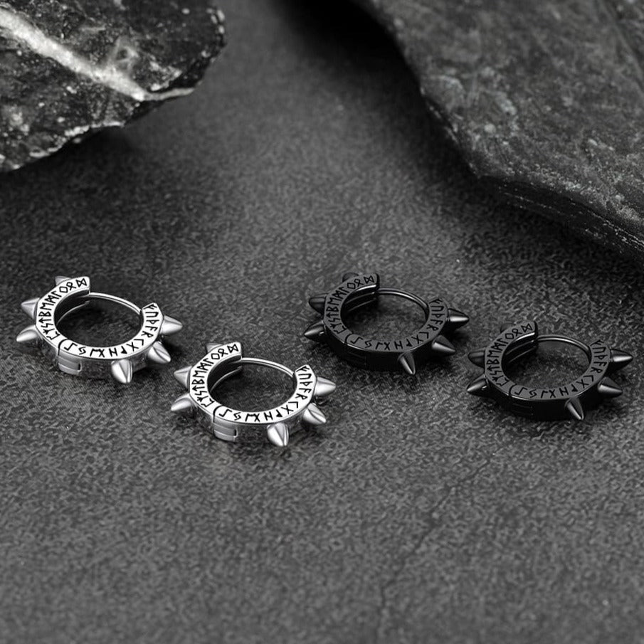 FaithHeart Runes Hoop Earrings