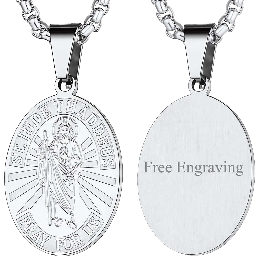 FaithHeart Saint Jude Necklace Patron Saint Medals Pendant FaithHeart