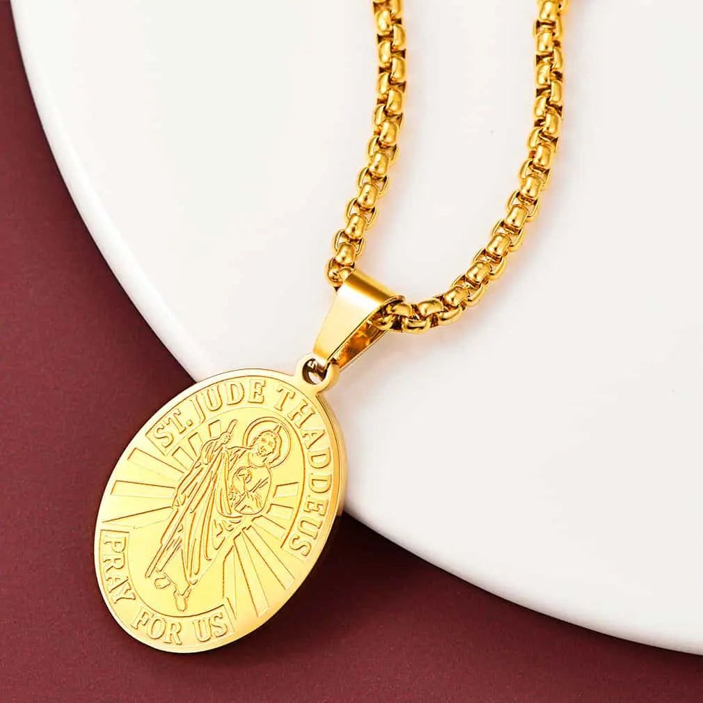 FaithHeart Saint Jude Necklace Patron Saint Medals Pendant FaithHeart