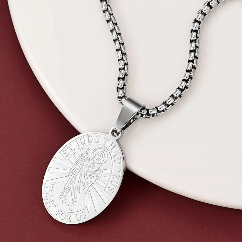FaithHeart Saint Jude Necklace Patron Saint Medals Pendant FaithHeart