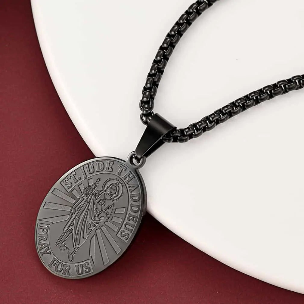 FaithHeart Saint Jude Necklace Patron Saint Medals Pendant FaithHeart
