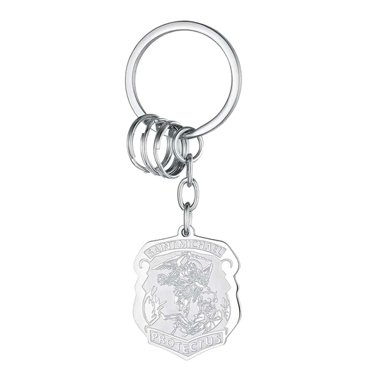 FaithHeart Saint Michael Key chain Catholic Religious Jewelry FaithHeartimg