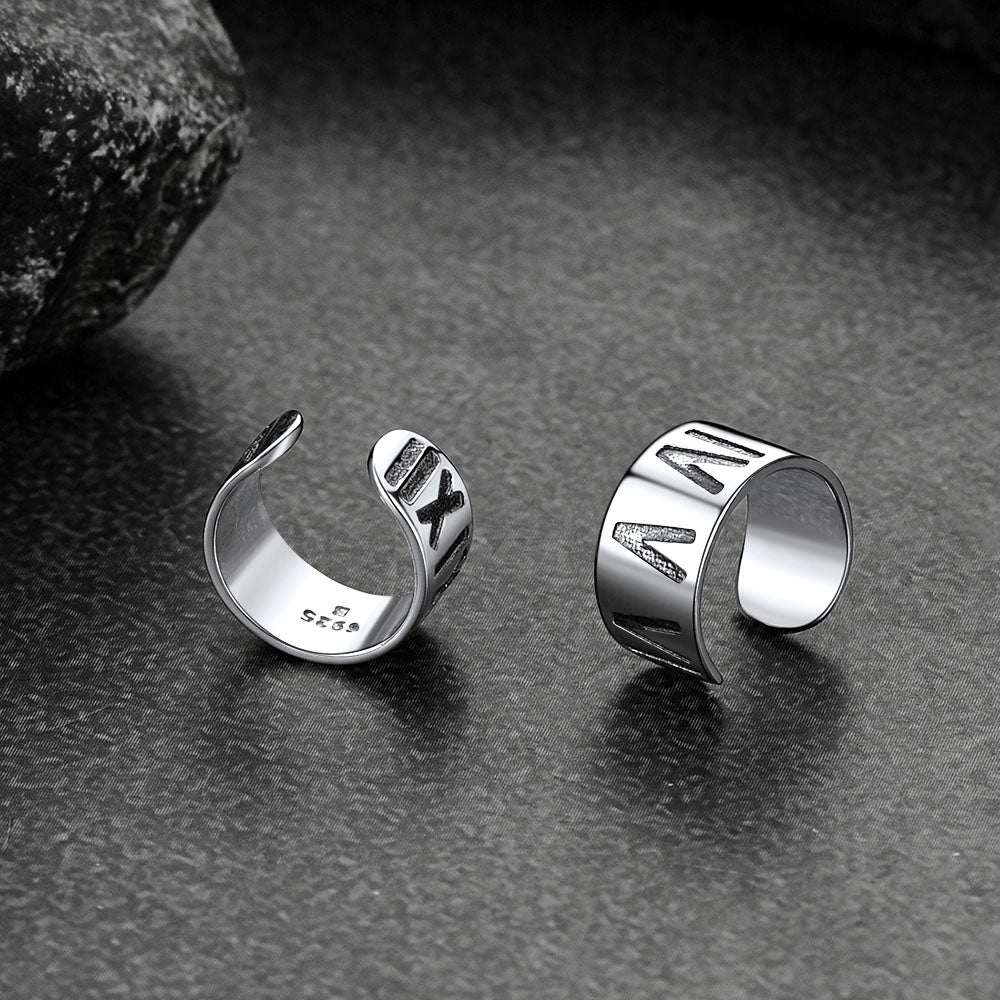 FaithHeart Silver Roman Numerals Ear Cuff