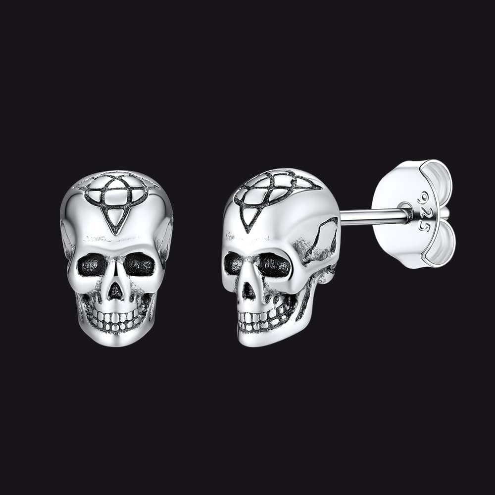FaithHeart Skull Stud Earrings