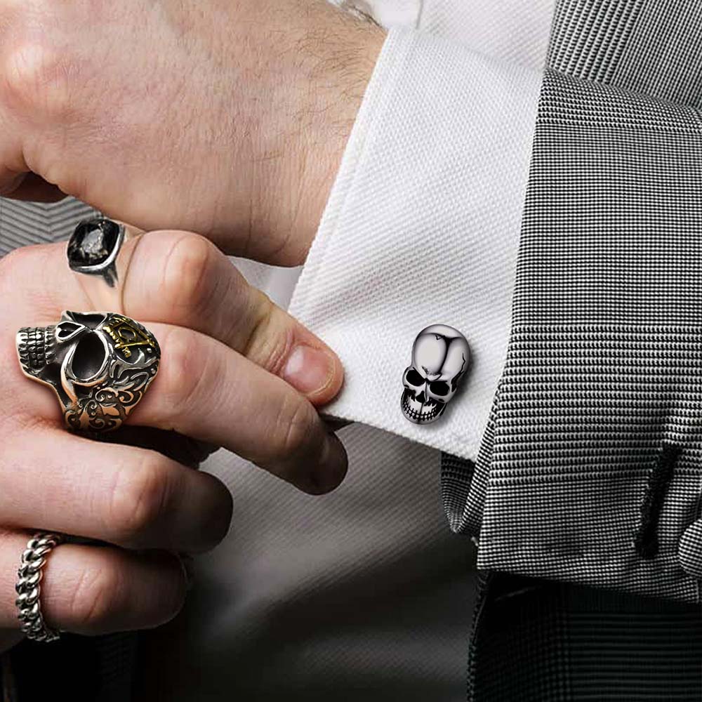 FaithHeart Skull Cufflinks Cuff Links