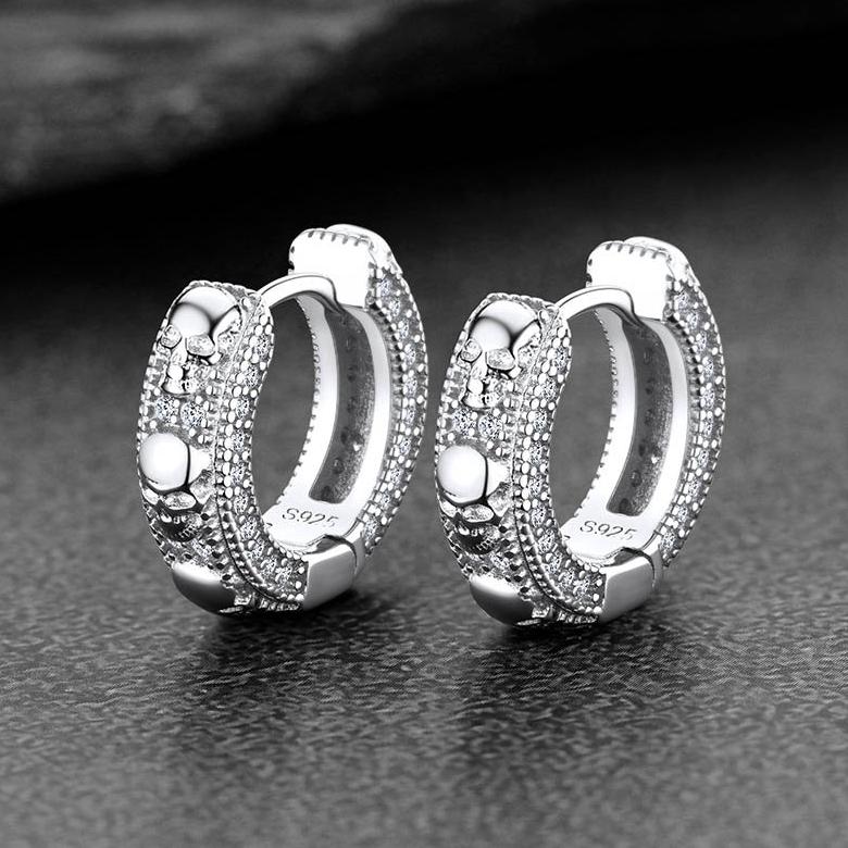 FaithHeart Skull Huggie Hoop Earrings