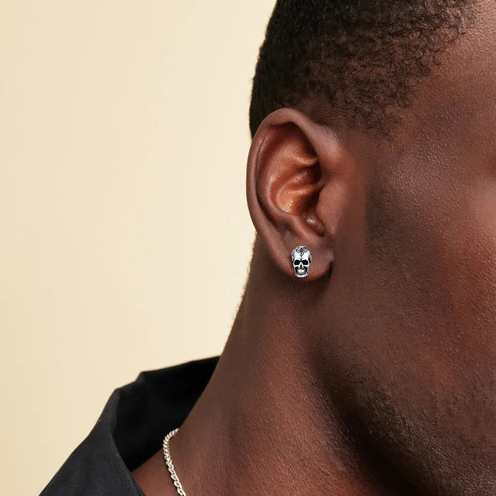 FaithHeart Skull Stud Earrings