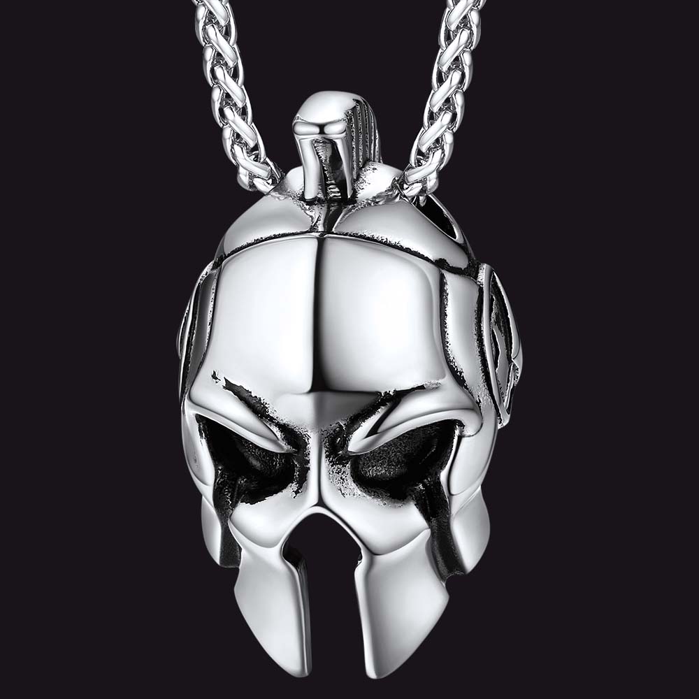FaithHeart Spartan Helmet Pendant Necklace Greece Jewelry
