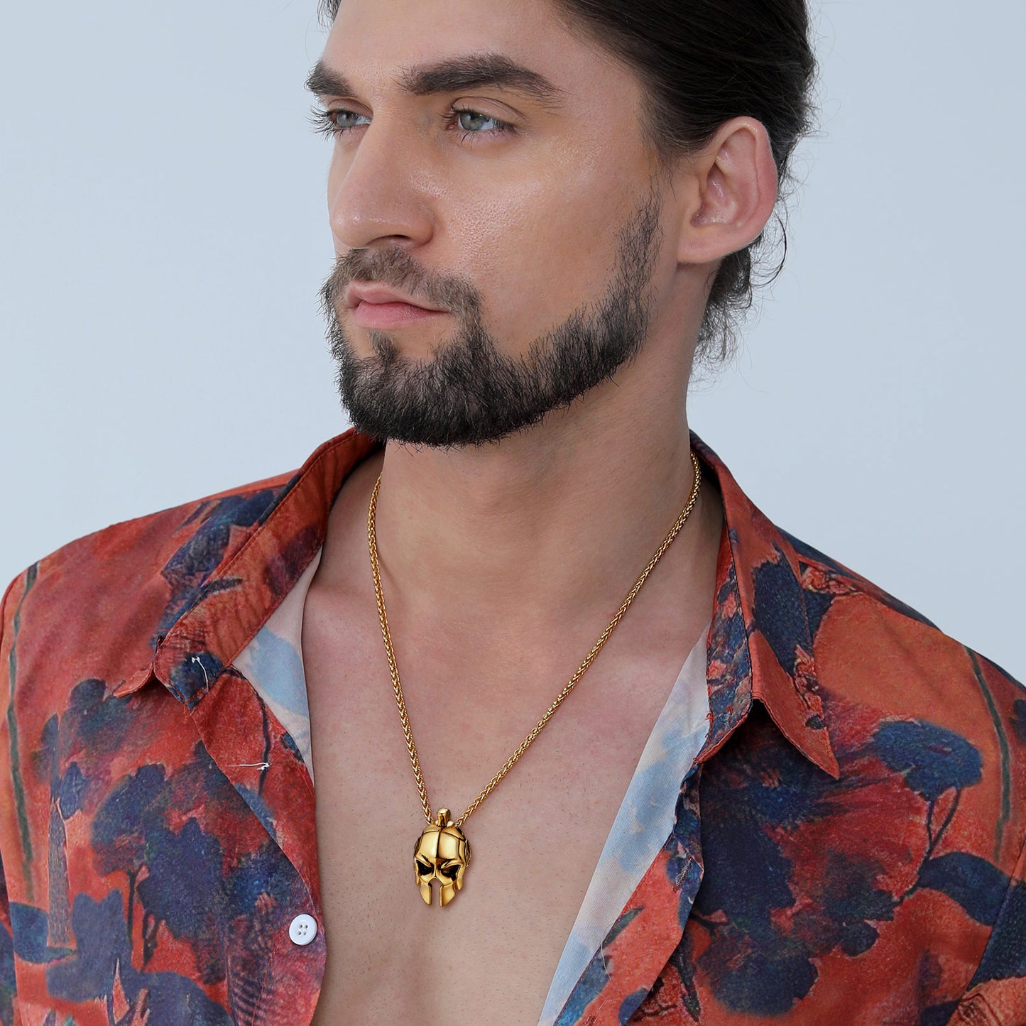 FaithHeart Spartan Helmet Pendant Necklace Greece Jewelry for Men FaithHeart