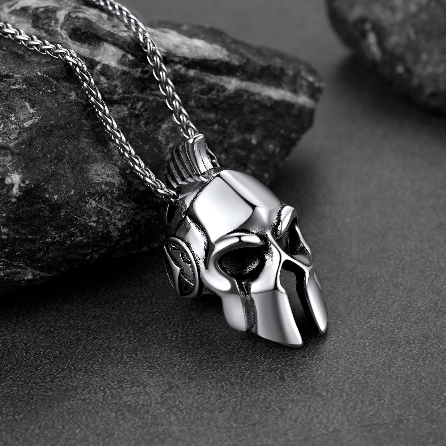 FaithHeart Spartan Helmet Pendant Necklace Greece Jewelry for Men FaithHeart