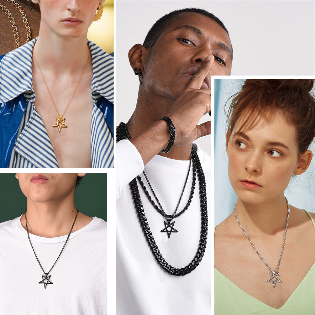 FaithHeart Stainless Steel Solomon Satanic Necklace