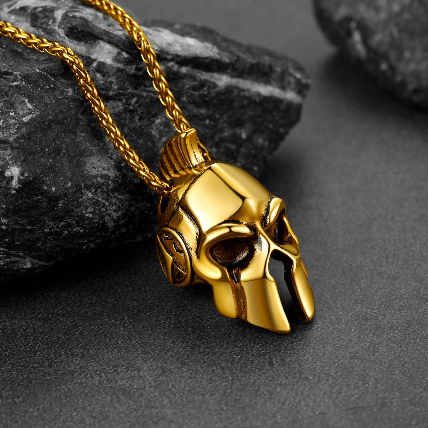 FaithHeart Spartan Helmet Pendant Necklace Greece Jewelry for Men FaithHeart
