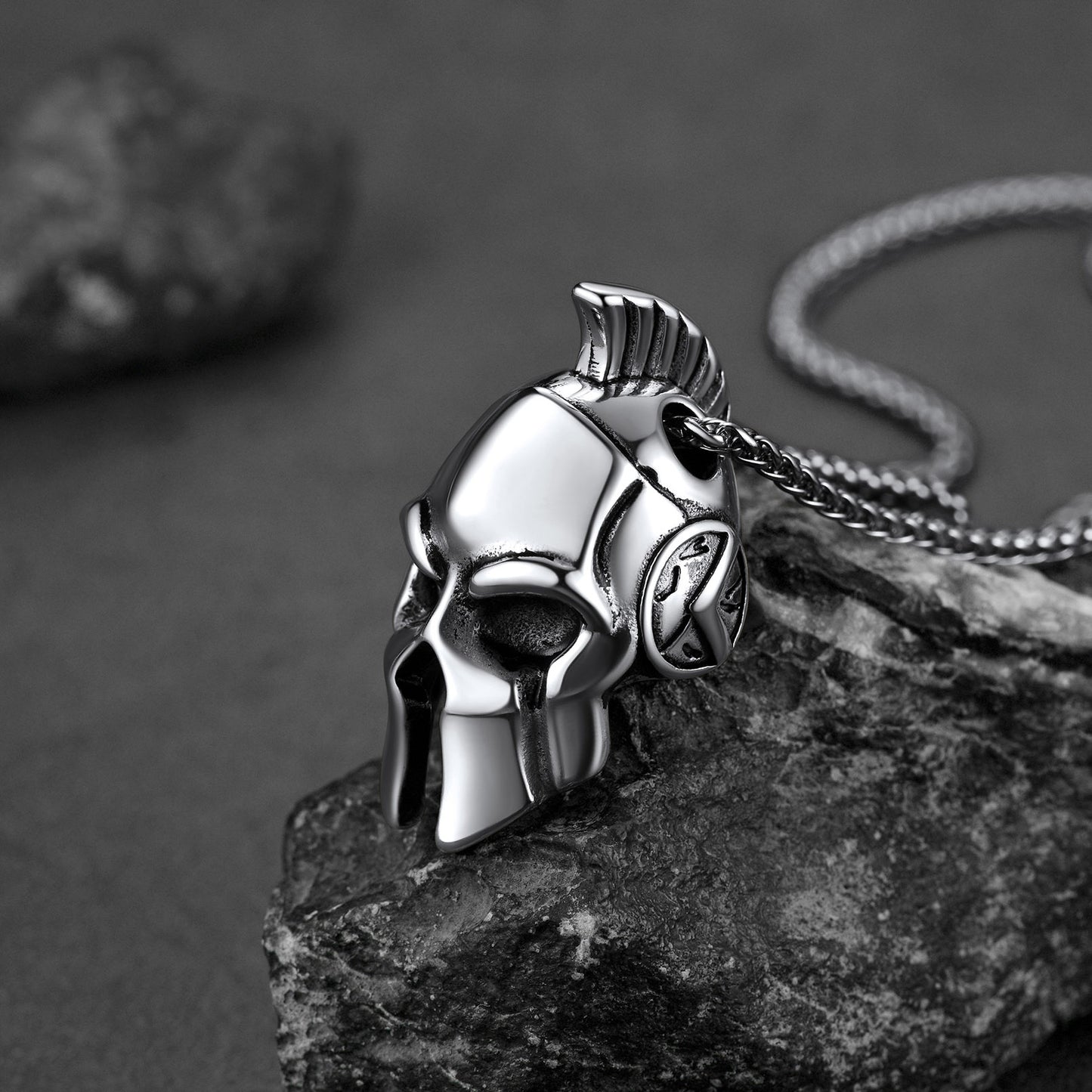 FaithHeart Spartan Helmet Pendant Necklace Greece Jewelry for Men FaithHeart