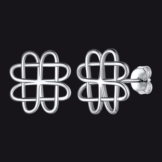 FaithHeart Sterling Silver Celtic Love Knot Stud Earringsimg