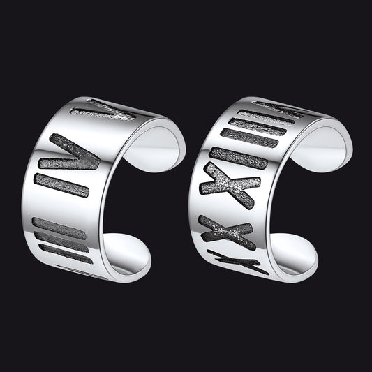 FaithHeart Sterling Silver Roman Numerals Ear Cuff Earringsimg