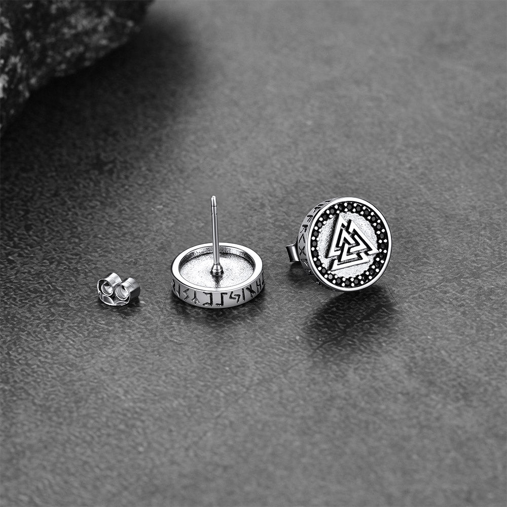 FaithHeart Sterling Silver Valknut Earrings
