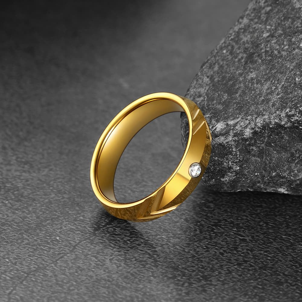 FaithHeart Zirconia Band Ring For Men