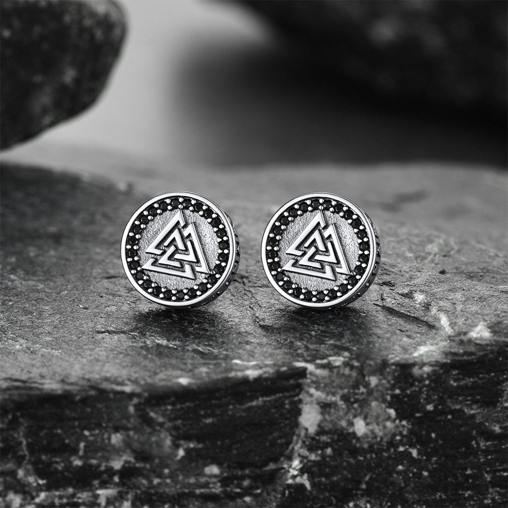FaithHeart Valknut Stud Earrings