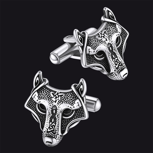 FaithHeart Viking Celtic Wolf Cufflinks For Men