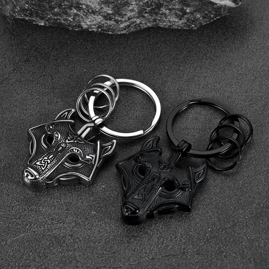 FaithHeart Viking Wolf Keychain
