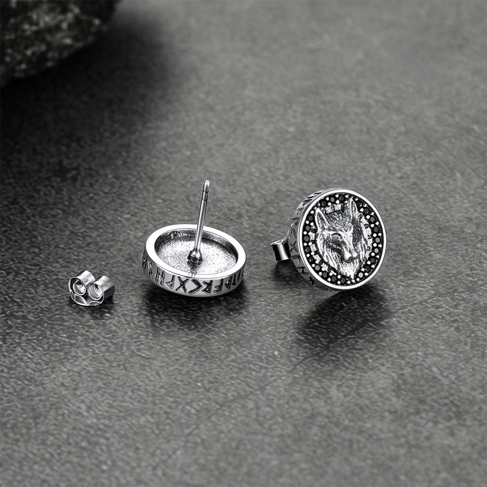 FaithHeart Sterling Silver Stud Earrings For Men