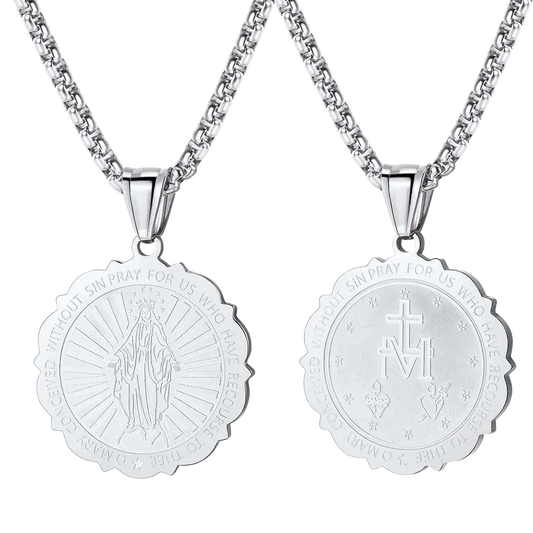FaithHeart Virgin Mary Necklace Catholic Charm Necklace Of Blessed FaithHeartimg