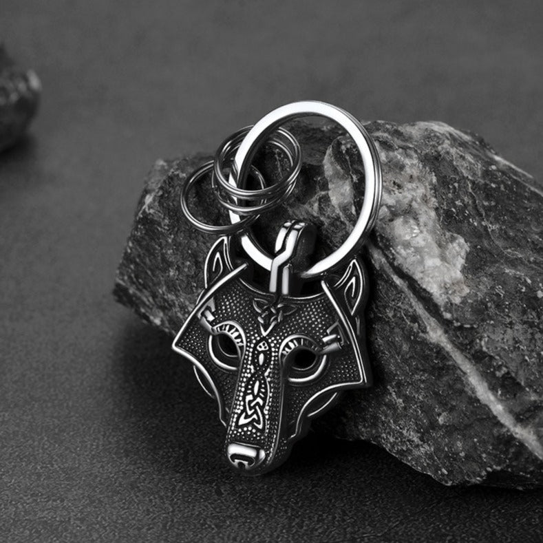 FaithHeart Wolf Head Keychain