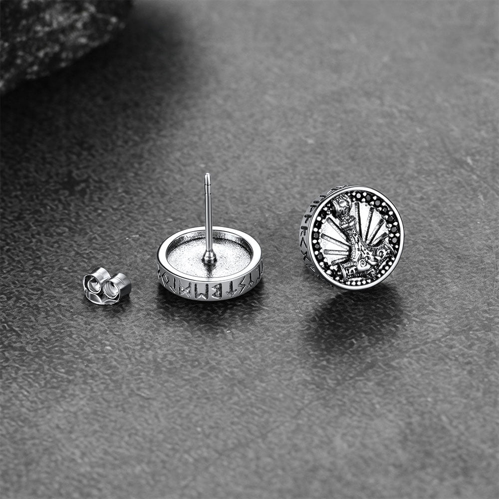 FaithHeart Sterling Silver Stud Earrings For Men