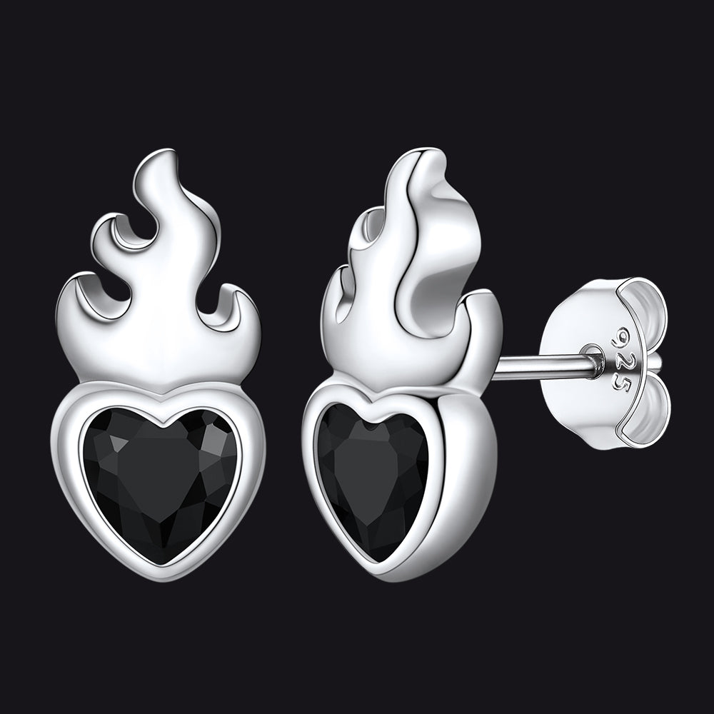 Faithheart 925 Sterling Silver Celtic Birthstone Earrings for Men FaithHeart