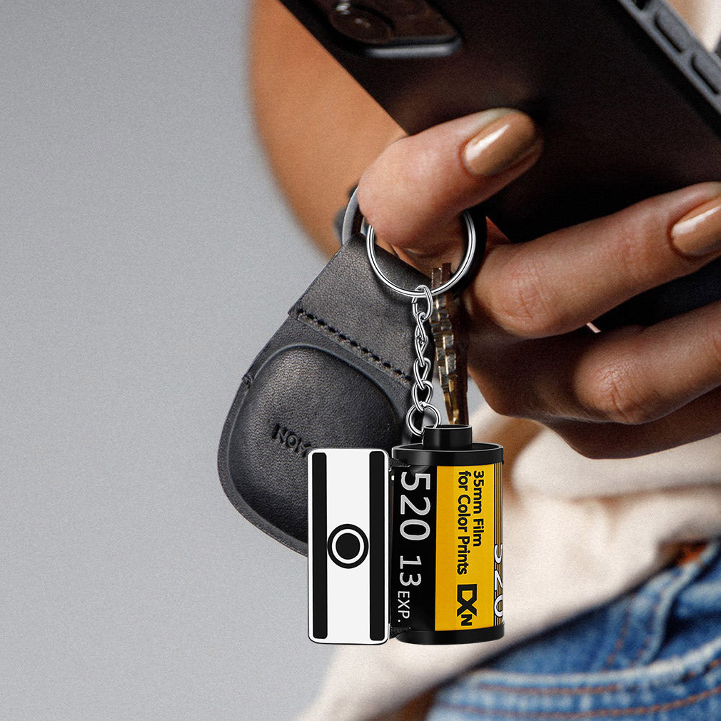 Custom Photo Camera Film Roll Keychain Reel Album Gift For Dad FaithHeart Jewelry