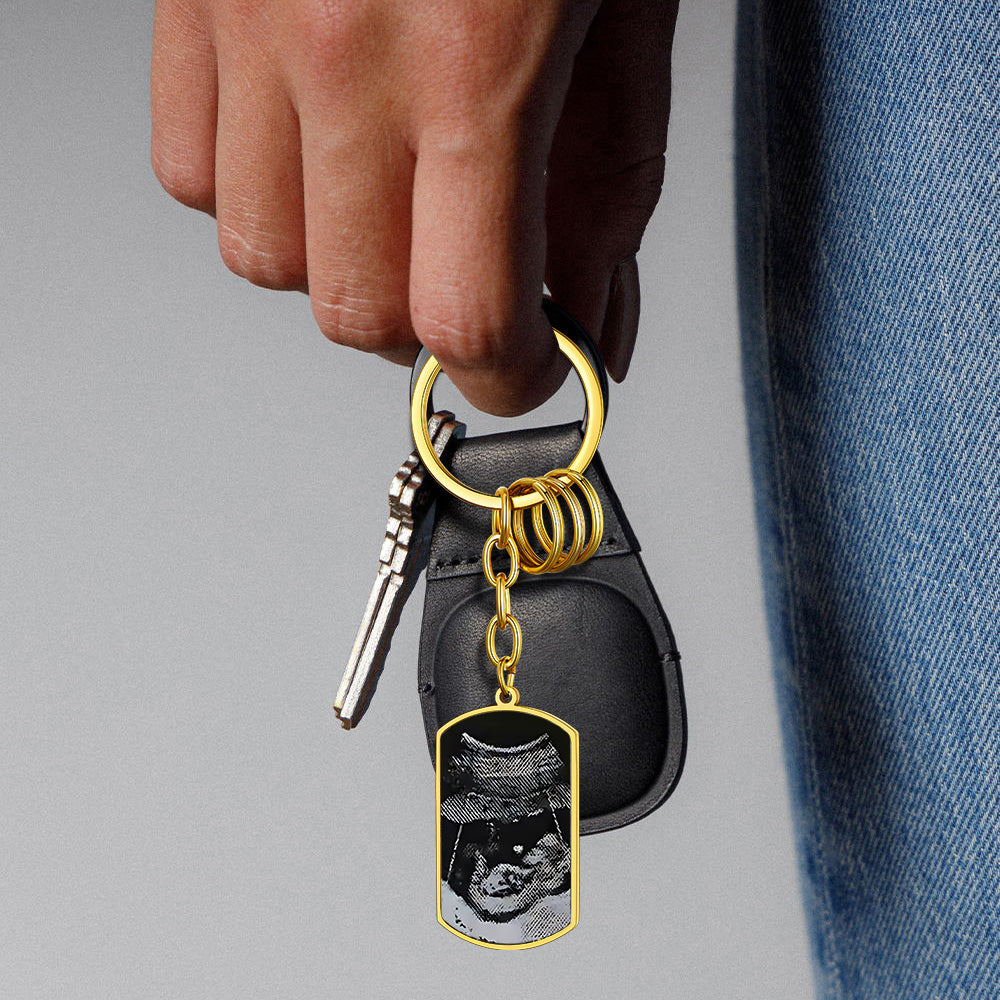 Faithheart Customized Text Spotify Code Keychain With Picture Gift for Dad