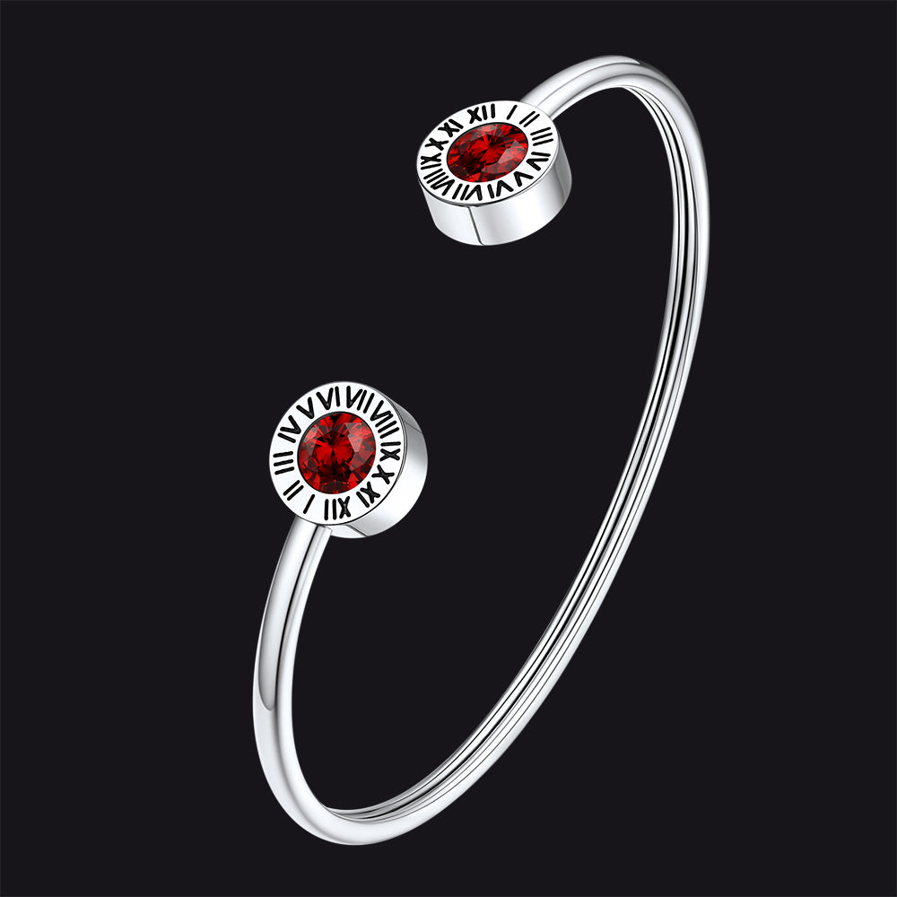 Faithheart Norse Viking Runes Cubic Zirconia Birthstone Bracelets for Men Women FaithHeart