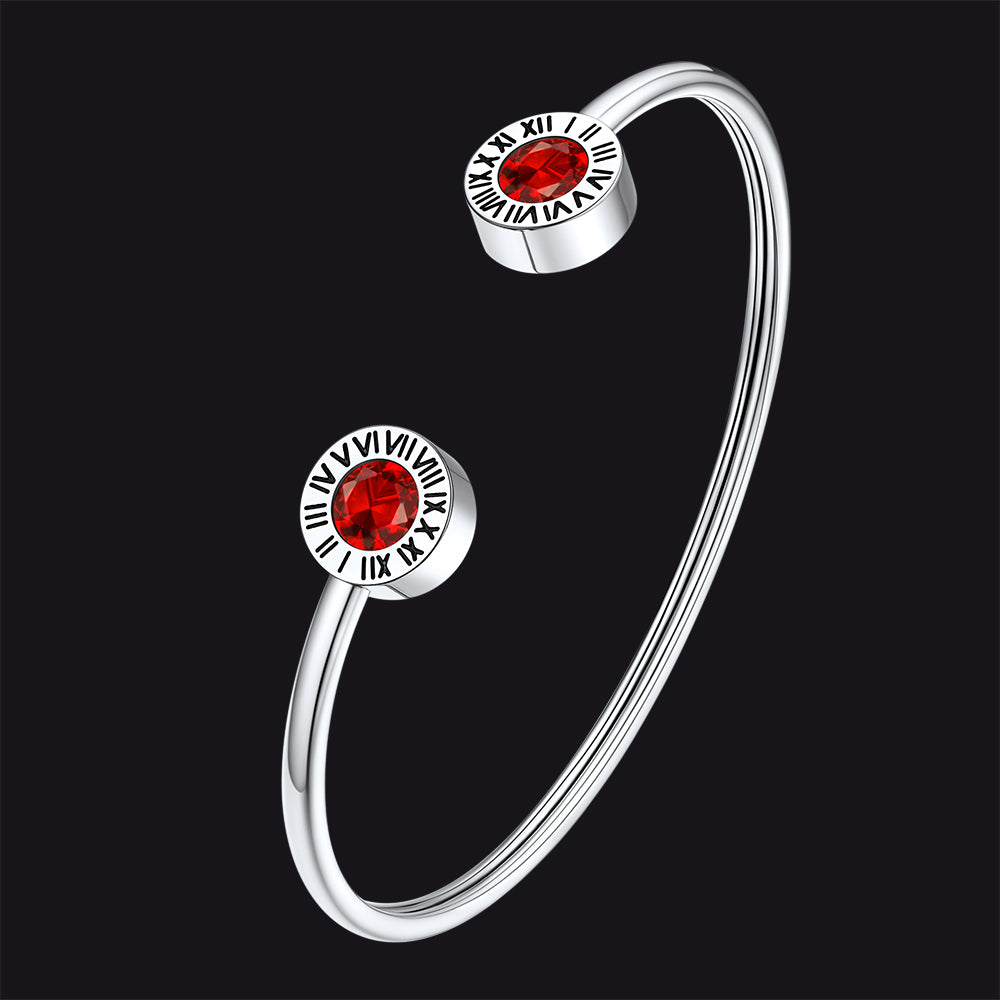 Faithheart Norse Viking Runes Cubic Zirconia Birthstone Bracelets for Men Women FaithHeart